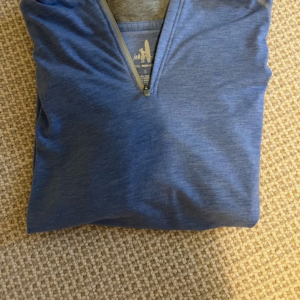 Johnnie o natural performance light weight blue/grey pullover